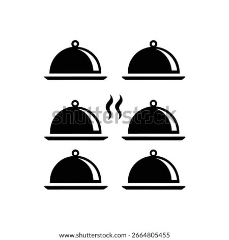 Restaurant cloche icon. Vector illustration, flat design.