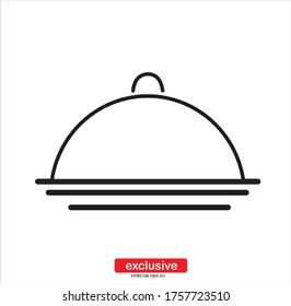 Restaurant cloche icon.Flat design style vector illustration for graphic and web design.