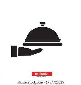Restaurant cloche icon.Flat design style vector illustration for graphic and web design.
