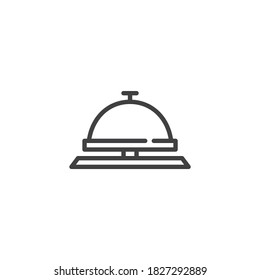Restaurant cloche line icon. linear style sign for mobile concept and web design. Food tray outline vector icon. Symbol, logo illustration. Vector graphics