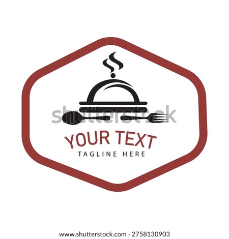 Restaurant Cloche Logo Badge Vector Art Illustration for Food and Dining