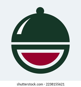 restaurant cloche logo and vector icon.