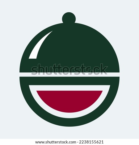 restaurant cloche logo and vector icon.