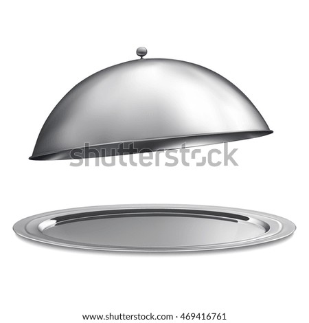 Restaurant cloche with open lid