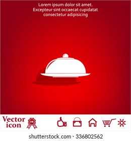 Restaurant cloche .vector icon