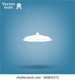 Restaurant cloche vector icon