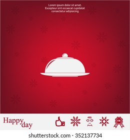 Restaurant cloche .vector icon