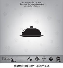 Restaurant cloche .vector icon