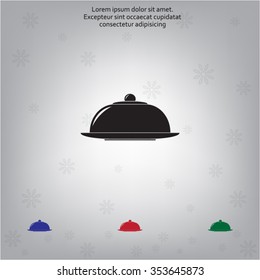 Restaurant cloche vector icon