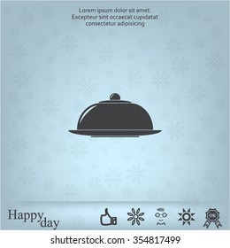 Restaurant cloche .vector icon