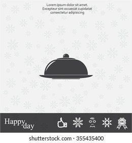 Restaurant cloche .vector icon