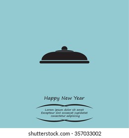 Restaurant cloche, vector icon