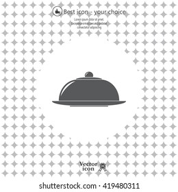 Restaurant cloche .vector icon