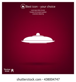 Restaurant cloche, vector icon