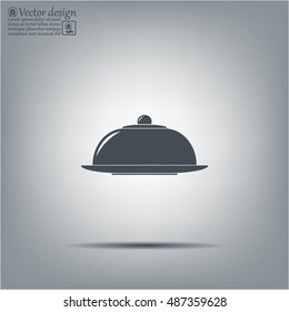 Restaurant cloche .vector icon