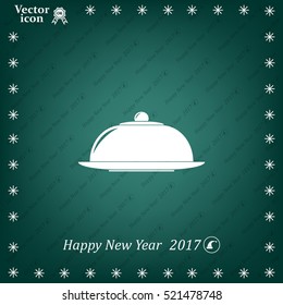 Restaurant cloche .vector icon