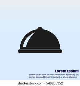 Restaurant cloche vector icon