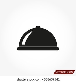 Restaurant cloche vector icon