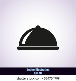 Restaurant cloche vector icon