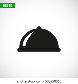Restaurant cloche vector icon