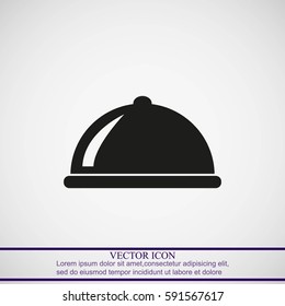 Restaurant cloche vector icon