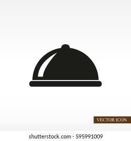 Restaurant cloche vector icon