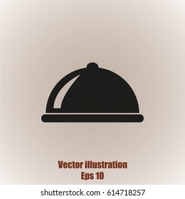 Restaurant cloche vector icon