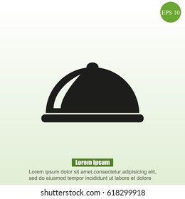Restaurant cloche vector icon
