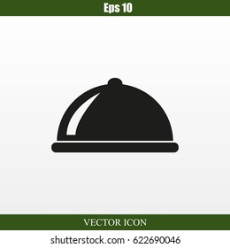 Restaurant cloche vector icon