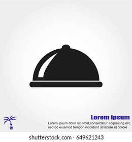 Restaurant cloche vector icon