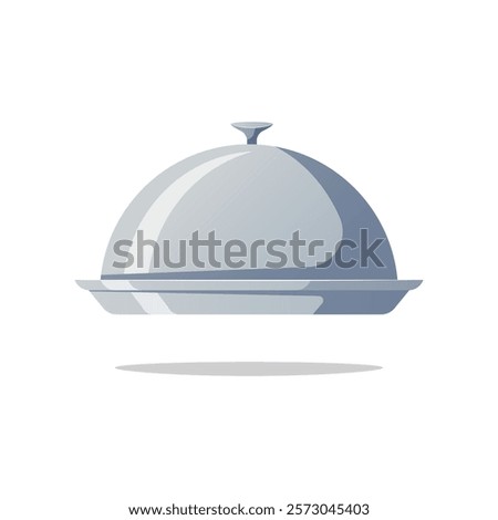 Restaurant cloche vector isolated on white background.