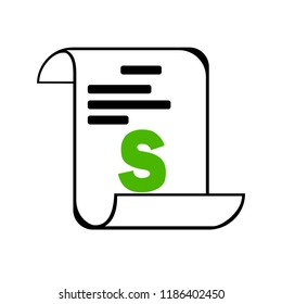 Restaurant or cofe bill vector icon, check sign, pay logo