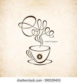 Speisekarte-Design im Restaurant oder Café. Vektorbroschüre für Café, Kaffeehaus, Tee, Restaurant, Bar. Speisen und Getränke-Logo. Kaffeesymbole. Kaffeetasse, Design, Vintage-Hintergrund