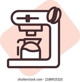Restaurant coffee machine, illustration, vector on a white background.