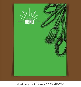 Restaurant, coffee menu design vector, green background
