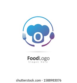 Restaurant or coffee shop logo with initial letter O, design vector symbol for restaurant or coffee shop template, food industry branding