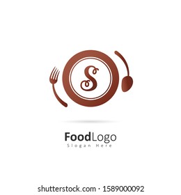 Restaurant or coffee shop logo with initial letter S,  design vector symbol for restaurant or coffee shop template,  food industry branding