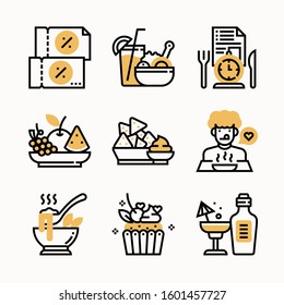 Restaurant of Color vector icons