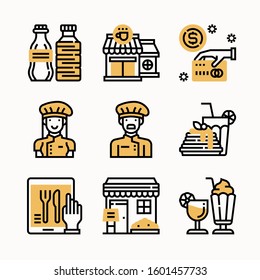 Restaurant of Color vector icons