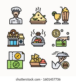 Restaurant of Color vector icons