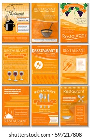 Restaurant Colored Advertising Poster In Modern Style,Vector Illustration.Sample Text.For Web Site,Placard,Flyer,Backdrop.Also Useful For Ads,Advert And Marketing.Placemat For Food Set