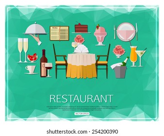 Restaurant concept background. Vector illustration.