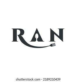 Logo-Design des Restaurants, bestehend aus R,A,N Buchstaben