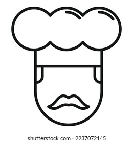 Restaurant-Koch Symbol Umriss-Vektorgrafik. Café-Gericht. Cafeteria