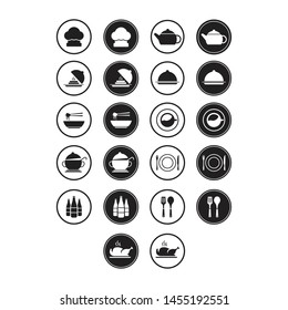Restaurant, cooking, kitchen icon set