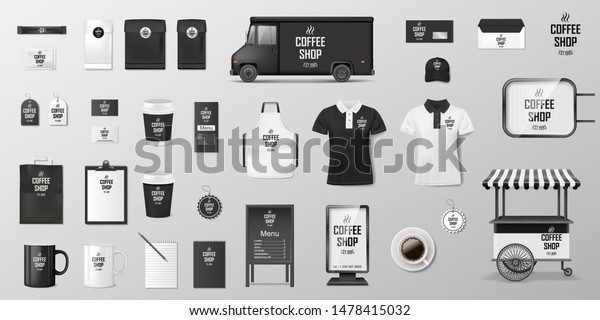 Download Restaurant Corporate Branding Identity Template Realistic Stock Vector (Royalty Free) 1478415032