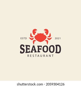 RESTAURANT CRAB SEAFOOD DRINK LOGO VECTOR SYMBOL ICON ILLUSTRATION MODERN DESIGN