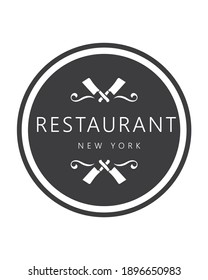 Diseño de logotipo creativo vintage en restaurantes