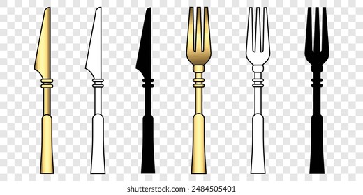 Restaurant cuisine icon vector isolated on Transparency background. Restaurant icon in Linear and filled style. Template for app, label, logo, menu and ui, web site.  Vector illustration Concept.