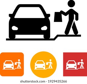 Restaurant Curbside Pickup Vector Icon